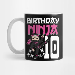 Birthday Ninja 10 Girl Pink Shinobi Themed 10th B-Day Party Mug